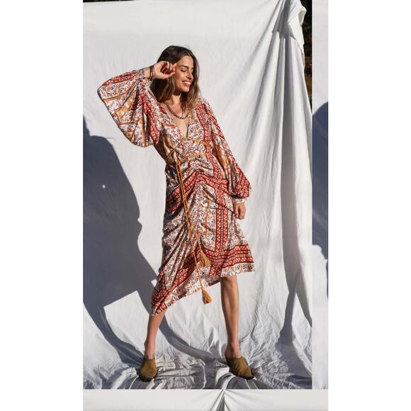 Jen’s Pirate Booty Boho Roma La Perouse Dress in Roma Gold Size Medium - Picture 1 of 13